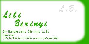 lili birinyi business card